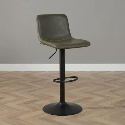 Produktbild von Bronx71 Barhocker Leder Texas höhenverstellbar olivgrün 60-76 cm