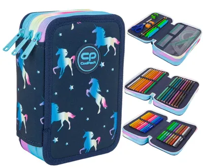 Zdjęcie produktu dla Coolpack Jumper 3 Piórnik Z Wyposażeniem 3-komorowy Blue Unicorn