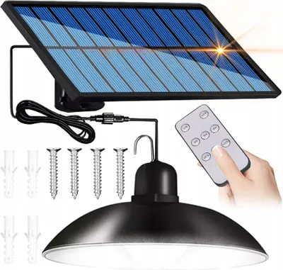 Zdjęcie produktu dla Żyrandol solarny LED lampa solarna wisząca sufitowa czujnik zmierzchu