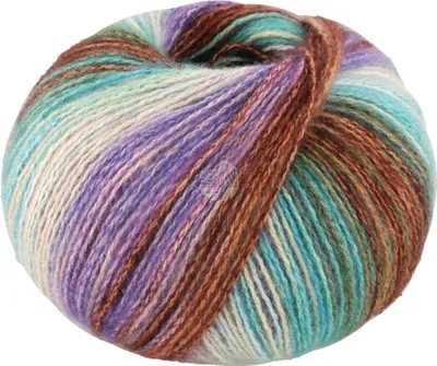 A ball of yarn with multiple colors.