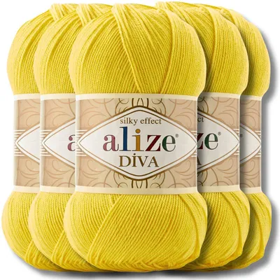 Produktbild von Alize 5x 100g Diva Wolle, Uni, Häkeln, Stricken (110)