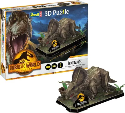 Produktbild von Revell 3D Puzzle Jurassic World Dominion Triceratops, Dinosaurier, Dino, 44 Teile, ab 10 Jahre, 00242