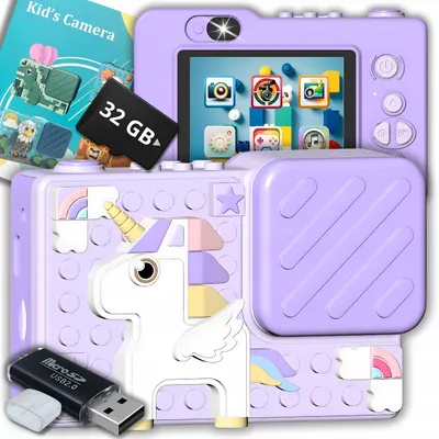 Zdjęcie produktu dla APARAT FOTOGRAFICZNY CYFROWY DLA DZIECI 40 Mpx KAMERA SELFIE GRY + KARTA 32GB