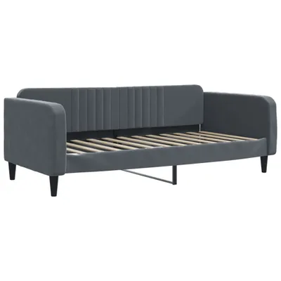 Zdjęcie produktu dla Sofa z funkcją spania, ciemnoszara, 90x200 cm, aksamit