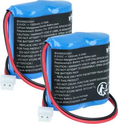 Produktbild von vhbw 2x Batterie Ersatz für Visonic GP2CR123A, EVE2CR17450-C, 103-302915, OSA363, 103-302891 für Bewegungsmelder (1350 mAh, 6 V, Li-MnO2)