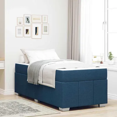 Immagine prodotto di Maison Exclusive - Letto con materasso blu 100 x 200 cm Tessuto
