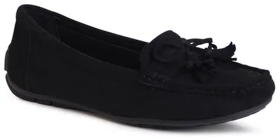 Produktbild von topschuhe24 3141 Damen Velours Mokassins Komfort Slipper , Farbe:Schwarz, Größe:36 EU