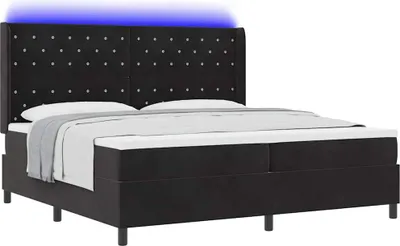 Immagine prodotto di vidaXL Letto a molle con materasso nero 200 x 200 cm in velluto