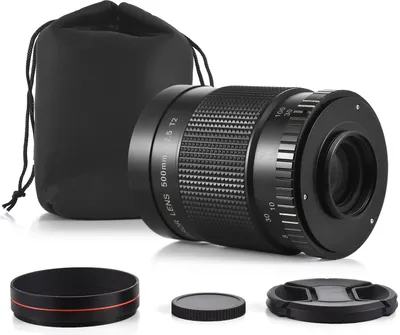 Zdjęcie produktu dla teleobiektyw lustrzany 500 mm F/7,5 z mocowaniem typu T do lustrzanek cyfrowych firm Canon, Nikon, Sony, Fujifilm, Olympus