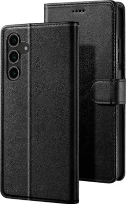 Image de Avizar, étui portefeuille Galaxy S25 FE avec support et porte-carte, noir