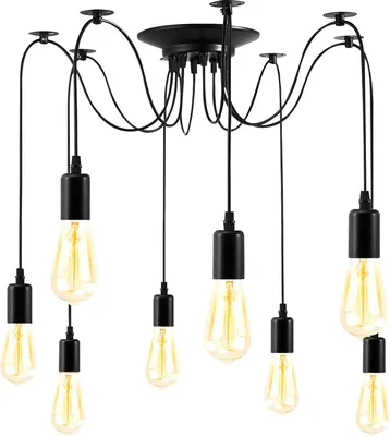 Immagine prodotto di Lampada a sospensione Spider pendente lampada sospensione E27 lampadario a soffitto per soggiorno, cucina, sala da pranzo, camera da letto, studio, ufficio (8 teste)