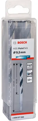Immagine prodotto di Punta elicoidale in metallo HSS PointTeQ, DIN 338, 9,5 mm, confezione da 10 pz