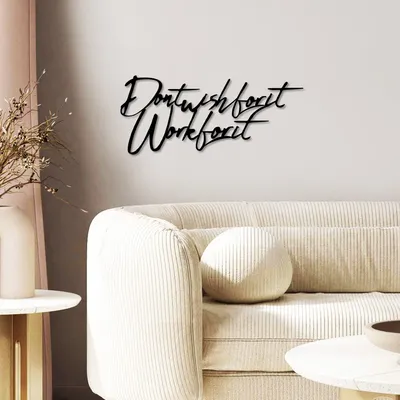 Immagine prodotto di Wallity, Wish Work, accessorio decorativo da parete in metallo, nero, 100 % METALLO, 55 x 23 cm