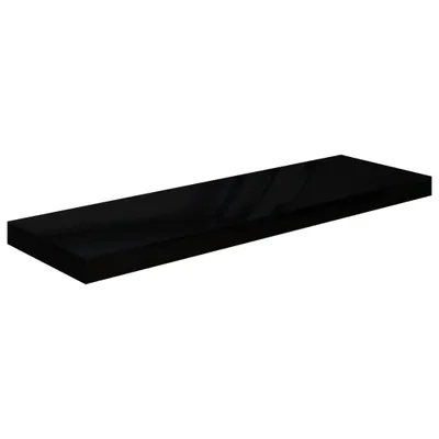 Produktbild von Schweberegal Hochglanz-Schwarz 80x23,5x3,8 cm MDF