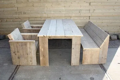 Produktbild von Gartenmöbel-Set Texel, Tisch 180 x 80, 1 Bank, 2 Stühle