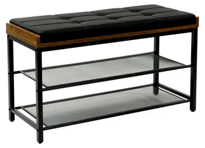 Produktbild von Schuhbank Schuhregal Schuhschrank Schuhaufbewahrung mit Sitzfläche Sitzkissen 3 Ebene für Eingangsbereich, Flur, Wohnzimmer gepolstert Loft