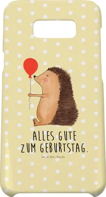 Produktbild von Mr. & Mrs. Panda Samsung Galaxy S8 plus Handyhülle  Igel Luftballon - Gelb Pastell - Geschenk, Handy Case, Geburtstag, Cover, Ballon, Happy Birthday, Hülle, Glückwunsch