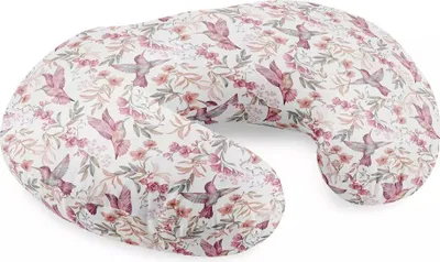 Produktbild von Muminky | Stillkissen - Rogalförmig - Rosa Kolibris - Ergonomisch - 100% Baumwolle