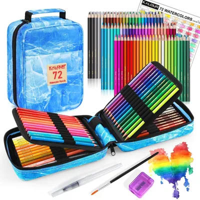 Produktbild von Aquarellstifte Set 72 Stück wasserlöslich Künstlerstifte mit Zubehör