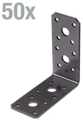 Obrázek produktu pro Alberts 823177 DURAVIS® úhlový spojovací prvek, s dvojitou povrchovou úpravou Black Diamond, rozměry 90 x 90 x 40 mm, sada 50 ks