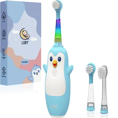 Produktbild von Loby – Elektrische Zahnbürste für Kinder – Babyzahnbürste – Wiederaufladbar und mit Smart™ Timer – Blau – 0 bis 6 Jahre