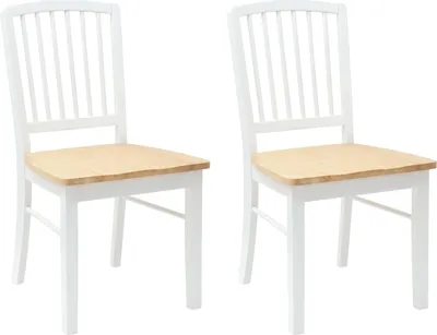 Image de vidaXL Chaise de salle à manger 2 pcs Blanc 50 x 52,5 x 91 cm Bois massif de caoutchouc