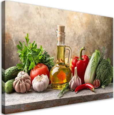Produktbild von Leinwandbild Gemüse für die Küche 100x70 Feeby Bunt bild für die wand bereit zum aufhängen