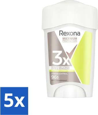 Produktbild von Rexona - Deodorant Stick - Maximum Protection Stress Control Dry - Gegen Stressschweiß - 45 ml - Vorteilspack - 5 Stücke