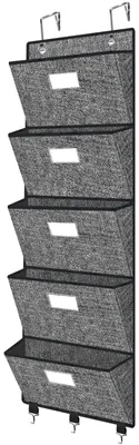 Wandorganizer mit 6 Fächern, 128x35 cm, schwarz
