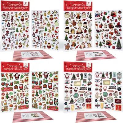 3er-Pack Weihnachtssticker – bunt, selbstklebend, für Basteln & Scrapbooking