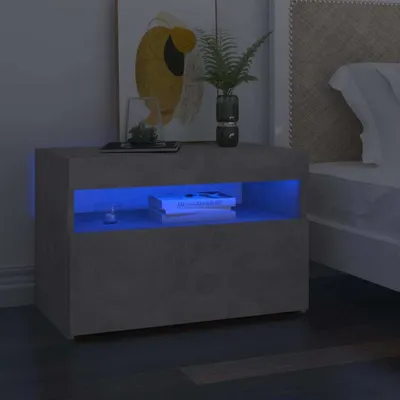 Immagine prodotto di Comodini con luci LED 2 pz. Grigio cemento 60x35x40 cm