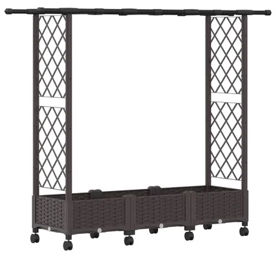 Obrázek produktu pro Vyvýšený záhon s treláží a střechou Hnědá 164 x 40 x 127 cm PP