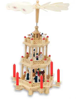 Produktbild von 3.09 Holz Weihnachtspyramide 3-stöckig