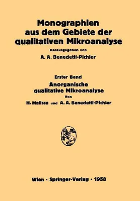 Produktbild von Anorganische Qualitative Mikroanalyse