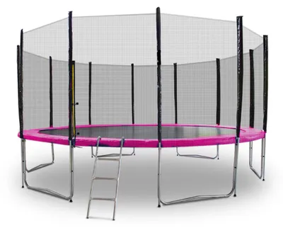 Produktbild von Trampolin-King 460cm Trampolin mit Sicherheitsnetz, Randabdeckung, Leiter, Pink MS-17144