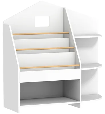 Image de Étagère pour livres et jouets pour enfants, avec 7 compartiments. Couleur : blanc | Dimensions : 30 x 80 x 79,7 cm