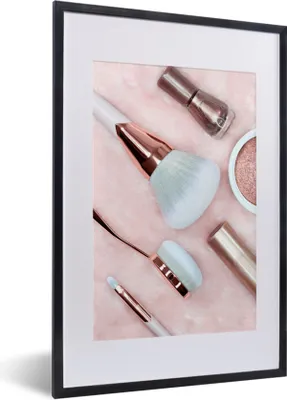 Produktbild von MuchoWow® MuchoWow® Gerahmtes Poster Make-up-Pinsel 40x60 cm - Poster mit zchwarzem Bilderrahmen - Poster in Rahmen