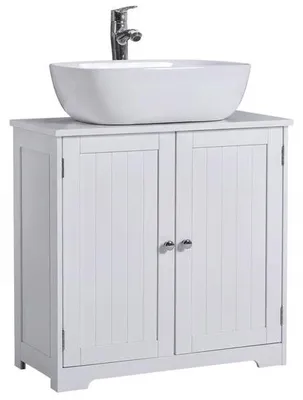 Productafbeelding van Wastafelonderkast 60 x 60 x 30 cm - Wit - Staande kast - Ruimtebesparend