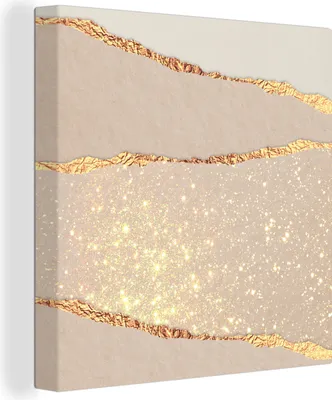 Produktbild von MuchoWow® - Leinwandbilder - Glitzer - Luxus - Gold - Abstrakt, Wandbild, Wanddeko Bilder Wohnzimmer, 20x20 cm