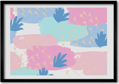 Produktbild von Bild - Bilder - Bilderrahmen - 70 cm x 50 cm - MDF-Rahmen, Wandkunst bunte Muster