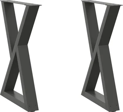 Immagine prodotto di Gambe per tavolo da pranzo 2 pz Antracite 50x(72-73,3) cm Acciaio