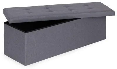 Immagine prodotto di ModernHome TH-PO-7-4 Pouf con vano portaoggetti 111 x 38 cm, grigio chiaro