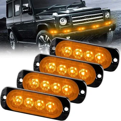 Immagine prodotto di Segnalatore luminoso a LED ambra per auto e camion - Luce di emergenza 12-24V