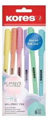 Guľôčkové pero, 1,0 mm, s uzáverom, trojuholníkový tvar, KORES "KOR-M Pastel", modré