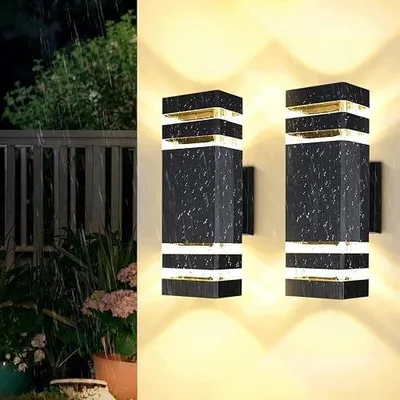 Zdjęcie produktu dla Kinkiety zewnętrzne LED 2 sztuki oświetlenie ścienne taras balkon IP65