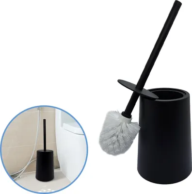 Produktbild von Sanics WC-Bürste mit Halter Schwarz - Toilettenbürste - Toilettenbürstenhalter - WC-Bürstenhalter