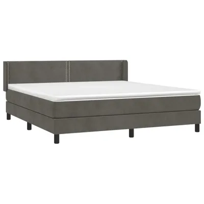 Produktbild von Boxspringbett mit Matratze Dunkelgrau 160x200 cm Samt