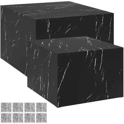 Produktbild von tectake® 2er-Set Couchtische Lacey inkl. Filzschoner, Belastbarkeit 45 kg