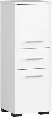 Produktbild von Golvstående Spegelskåp Badrum Weiß 85 cm Stilren und Funktionell mit 2 Türen und 3 Regalen