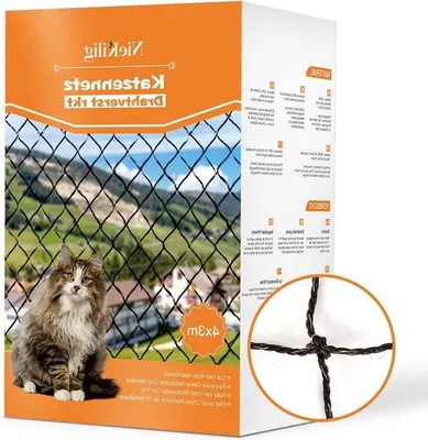Produktbild von Famanu Katzennetz Drahverstärkt 4x3m - Balkonnetz für Katzen